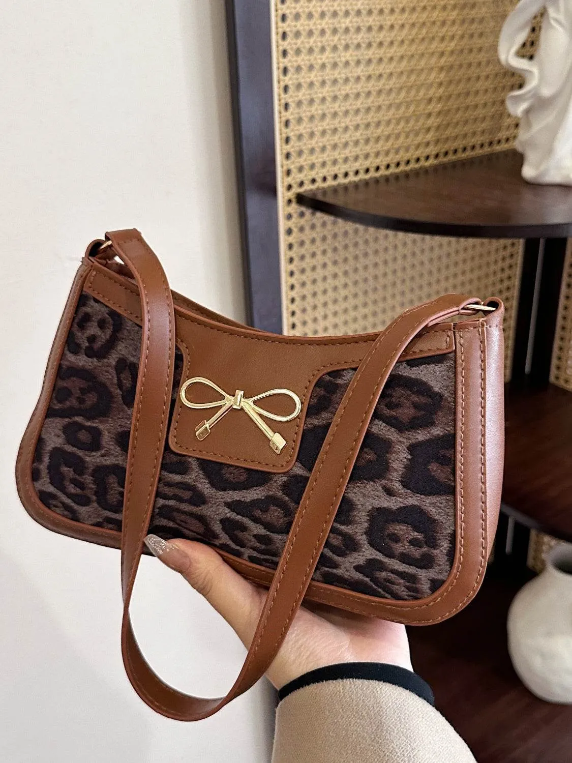 Bow Leopard Handbag