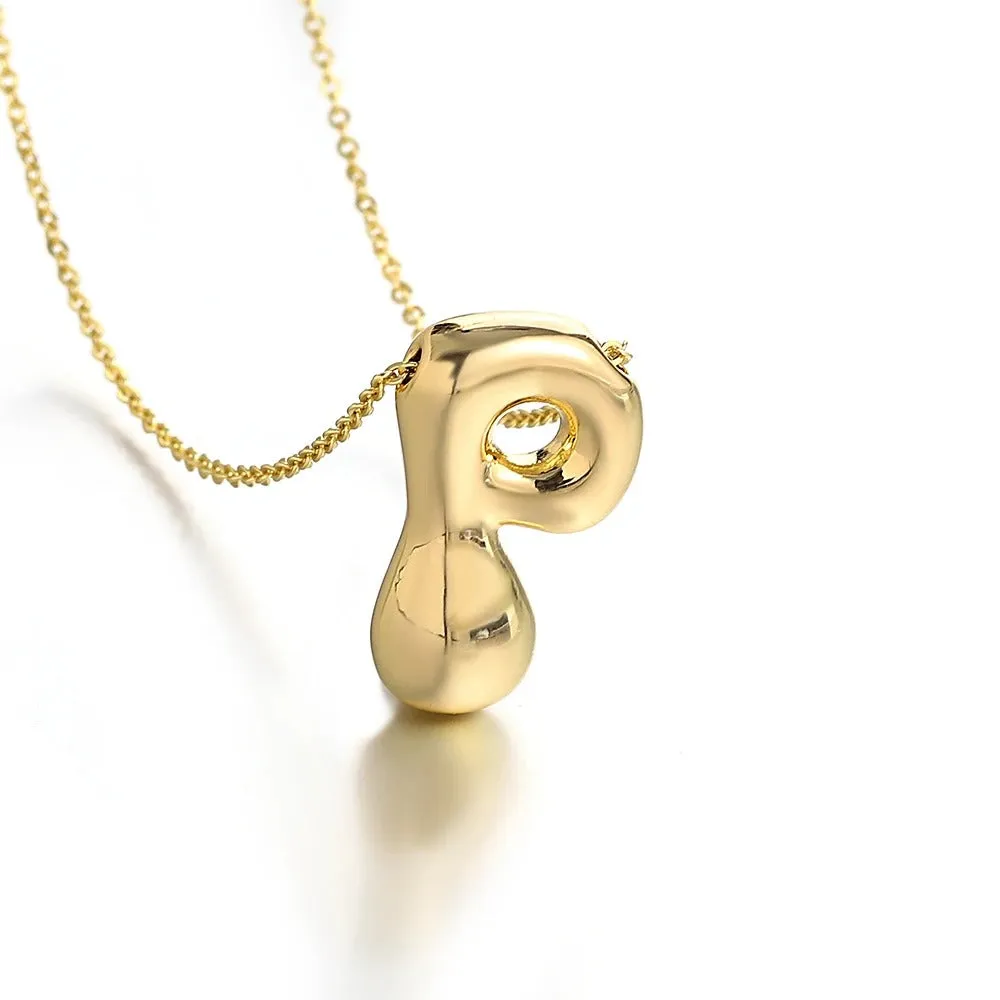 Bubble Initial Letter Necklace