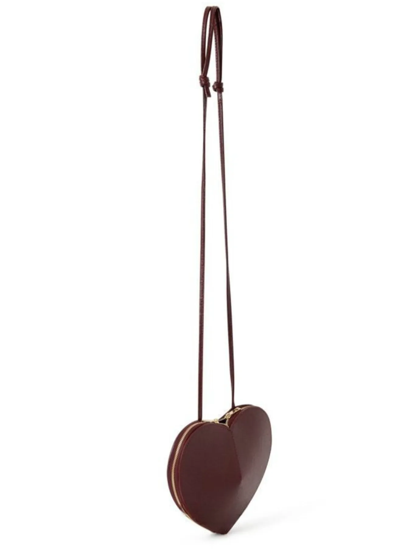 Burgundy Leather Heart Bag