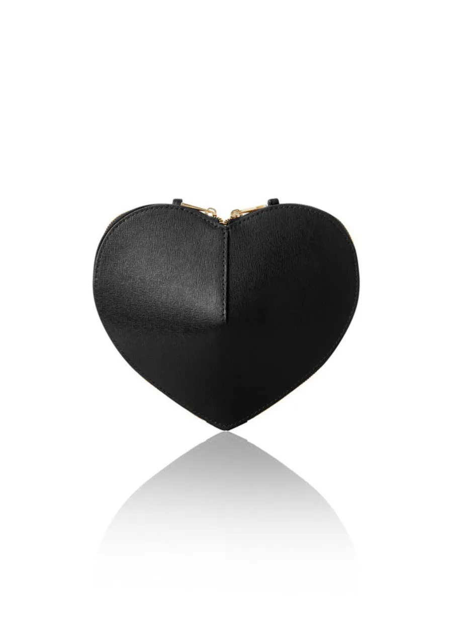 Burgundy Leather Heart Bag