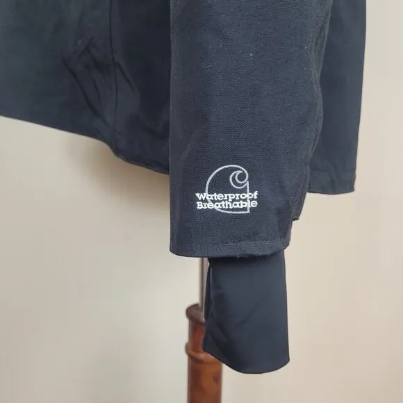 Carhartt Jacket Womens Large Black Waterproof Breathable Workwear Outdoor WJ002