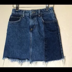 CARMAR Patchwork Cut Off Frayed Jean Mini Skirt 24/XS