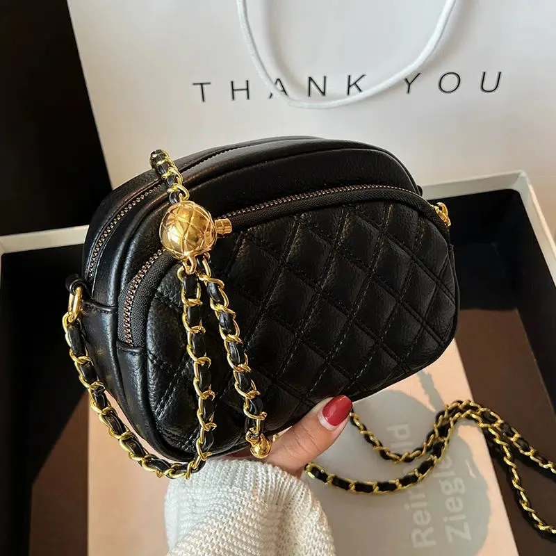 Chain Strap Quilted Small Square Bag