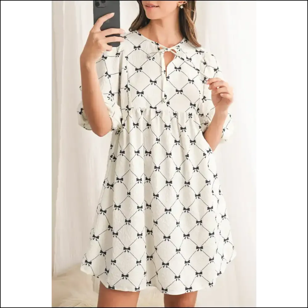 Chic White Bow Dress: Broke but Boujee  🎀 Needful Things