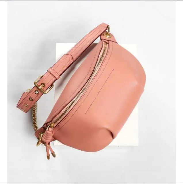 Chic Women’s Leather Fanny Pack Crossbody Bag, Black/Green/Pink/Yellow