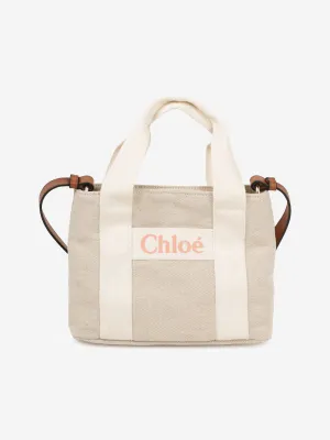 Chloé Girls Canvas Crossbody Bag in Beige (25cm)