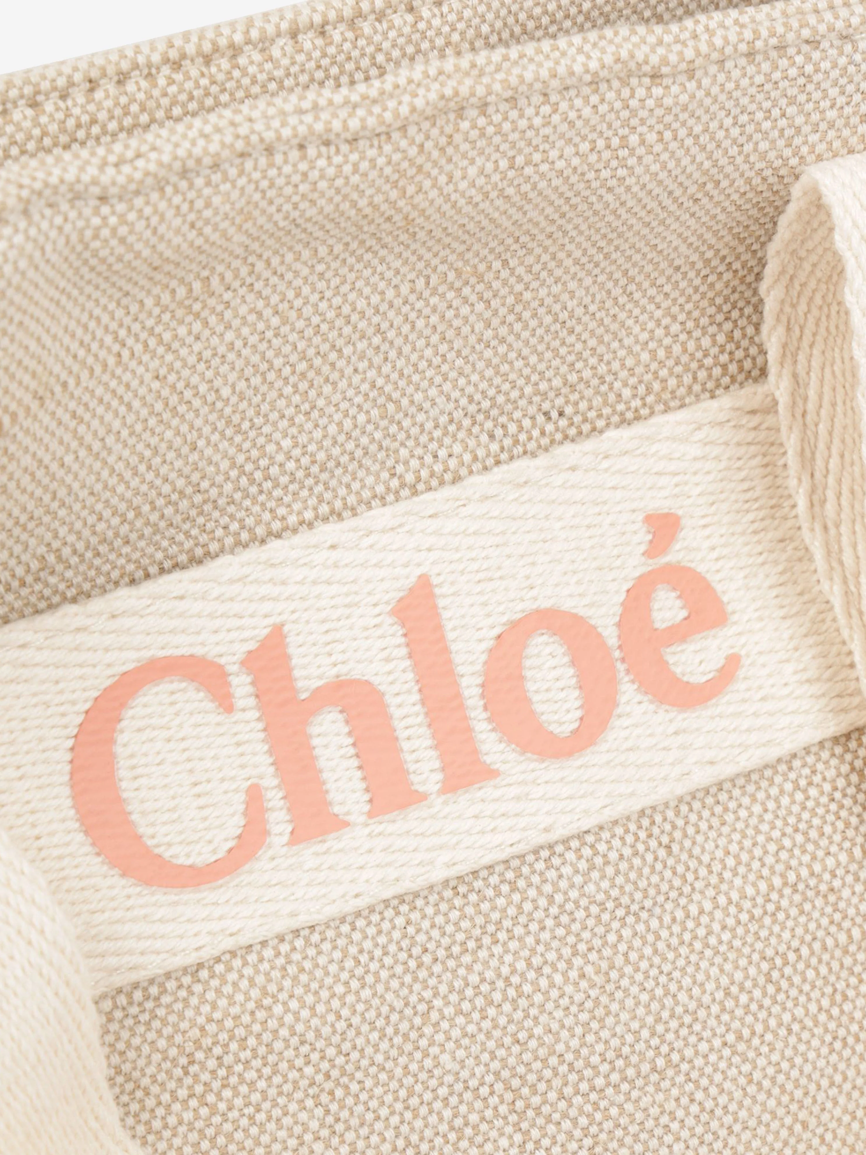 Chloé Girls Canvas Crossbody Bag in Beige (25cm)