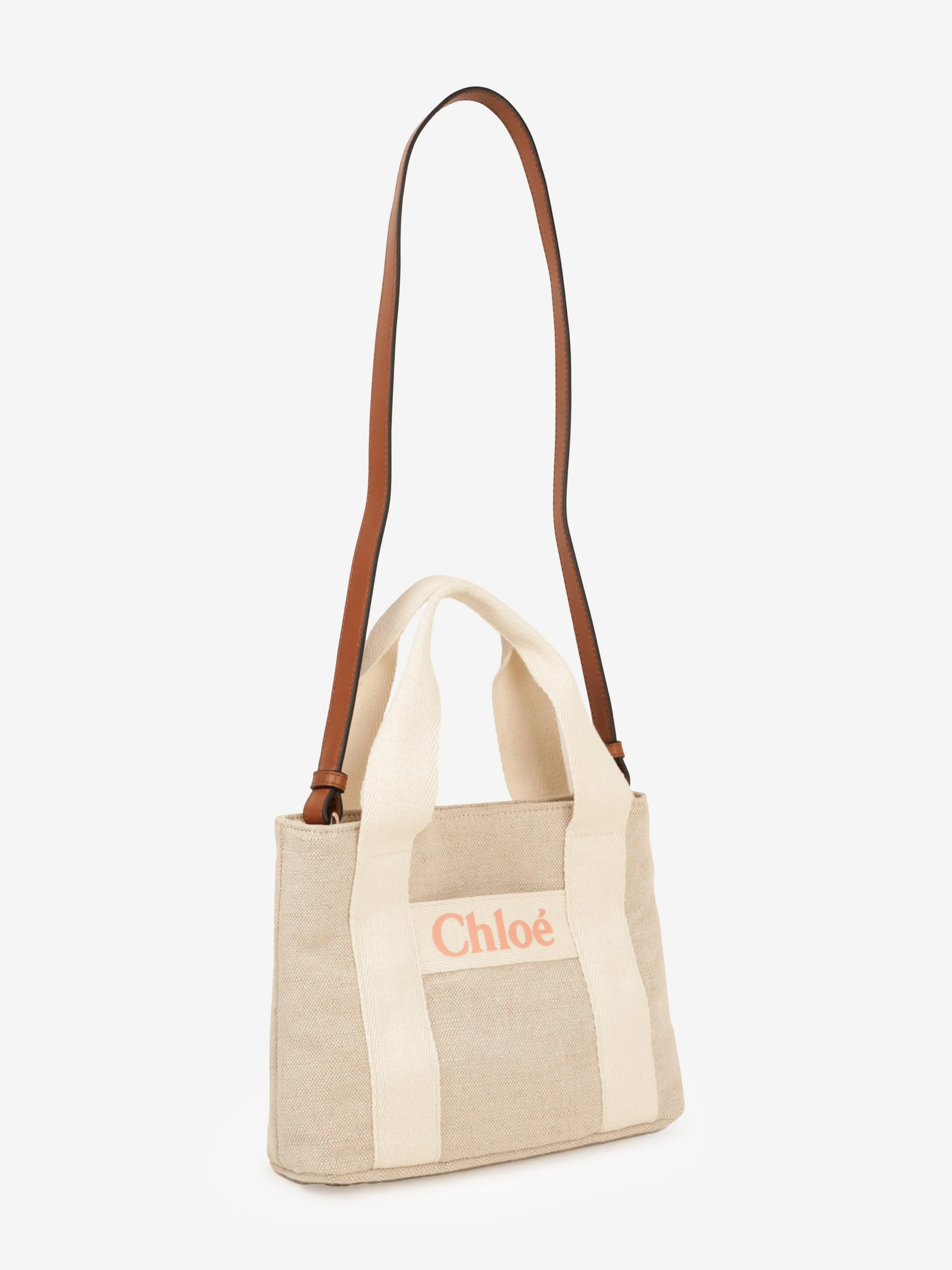 Chloé Girls Canvas Crossbody Bag in Beige (25cm)