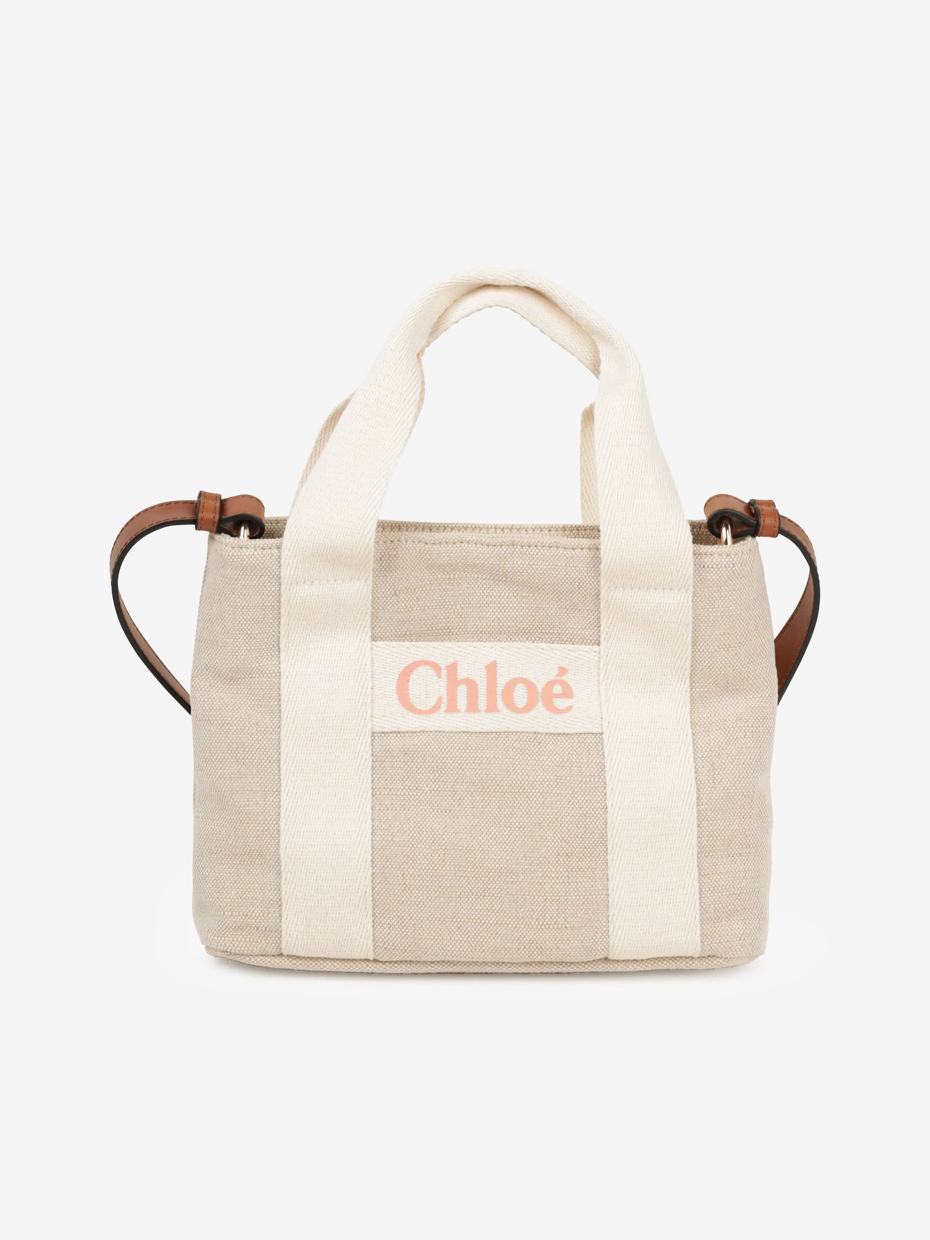 Chloé Girls Canvas Crossbody Bag in Beige (25cm)