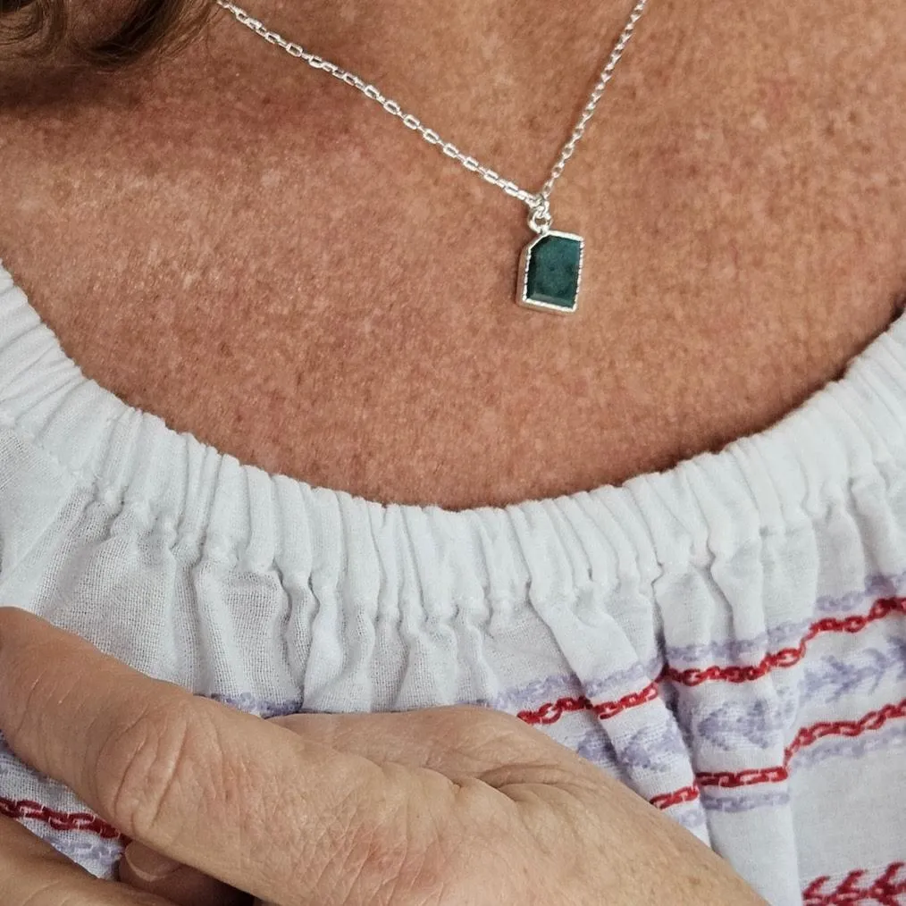 Chrysocolla Untethered Soul Necklace - Silver