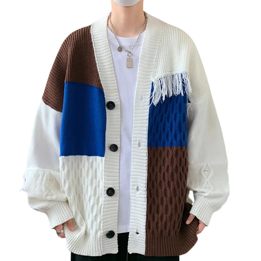 Classic Patchwork Knit Cardigan