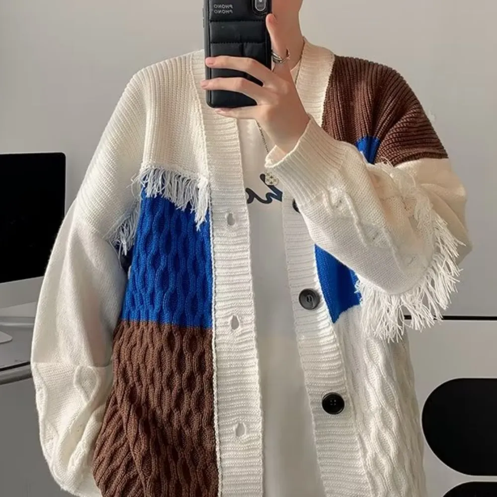 Classic Patchwork Knit Cardigan