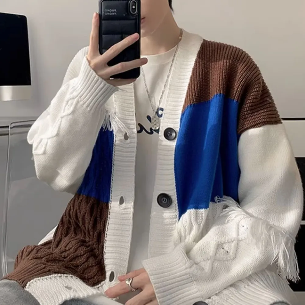Classic Patchwork Knit Cardigan