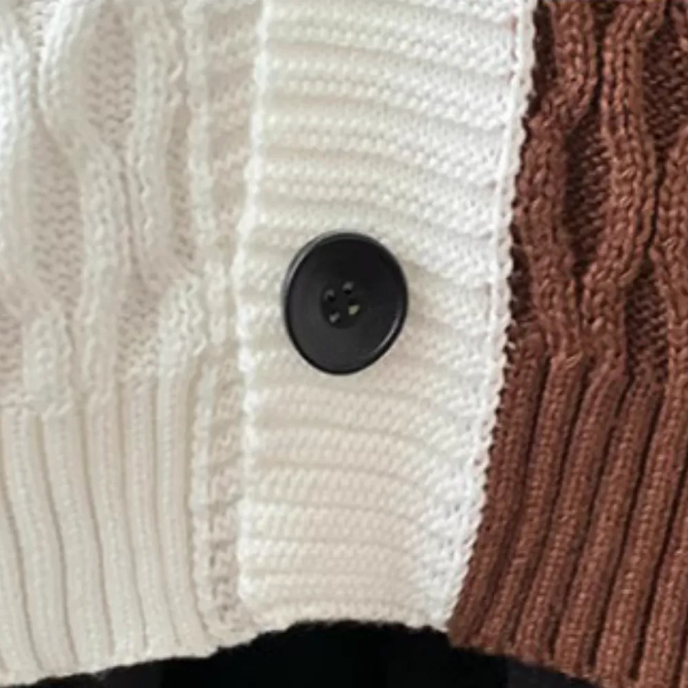 Classic Patchwork Knit Cardigan