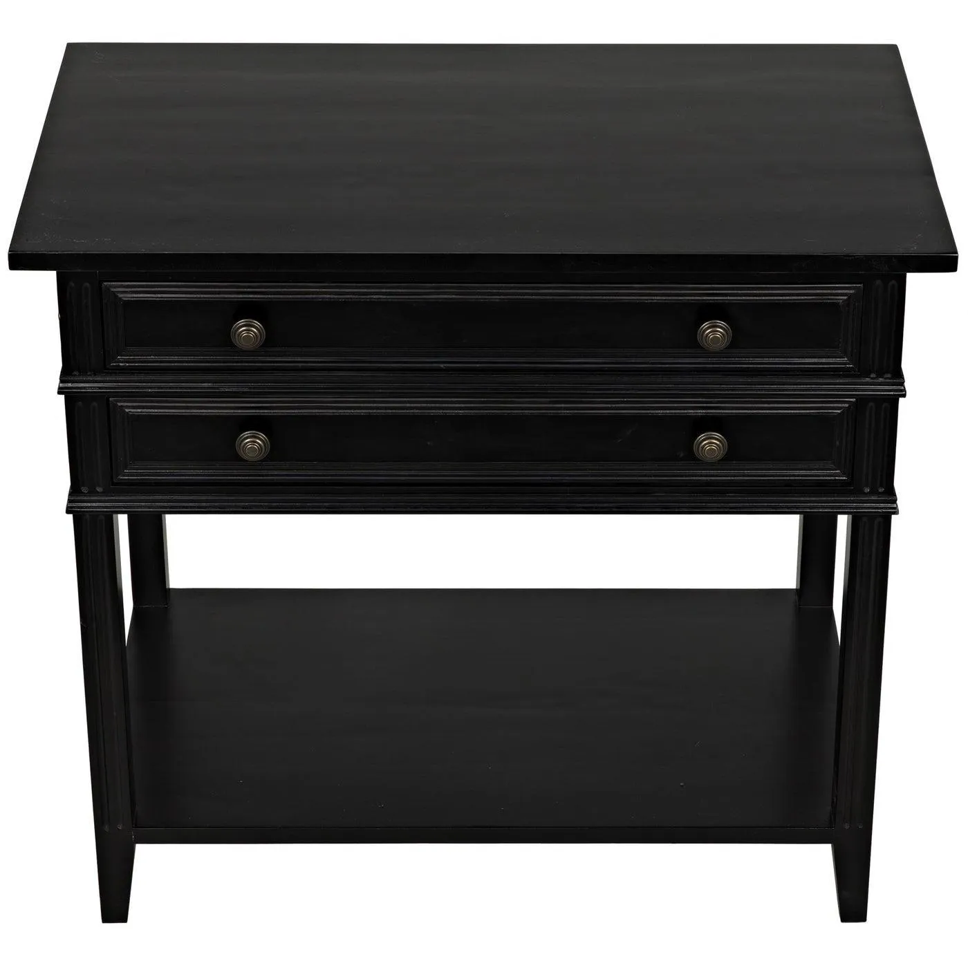 Colonial 2-Drawer Side Table, Distressed Black
