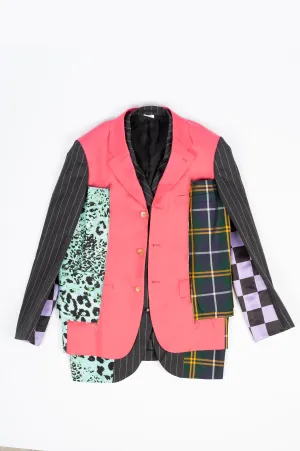 COMME DES GARCONS HOMME PLUS PATCHWORK BLAZER BLACK MULTI