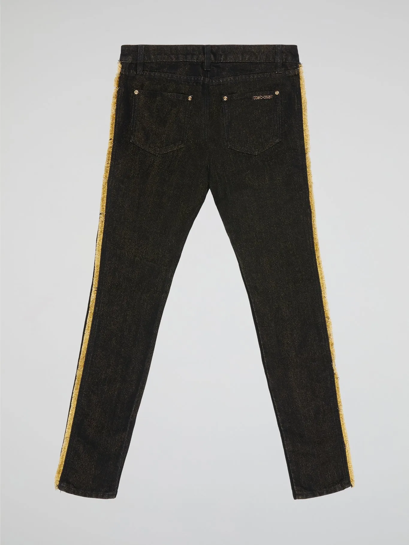 Contrast Fringe Distressed Jeans