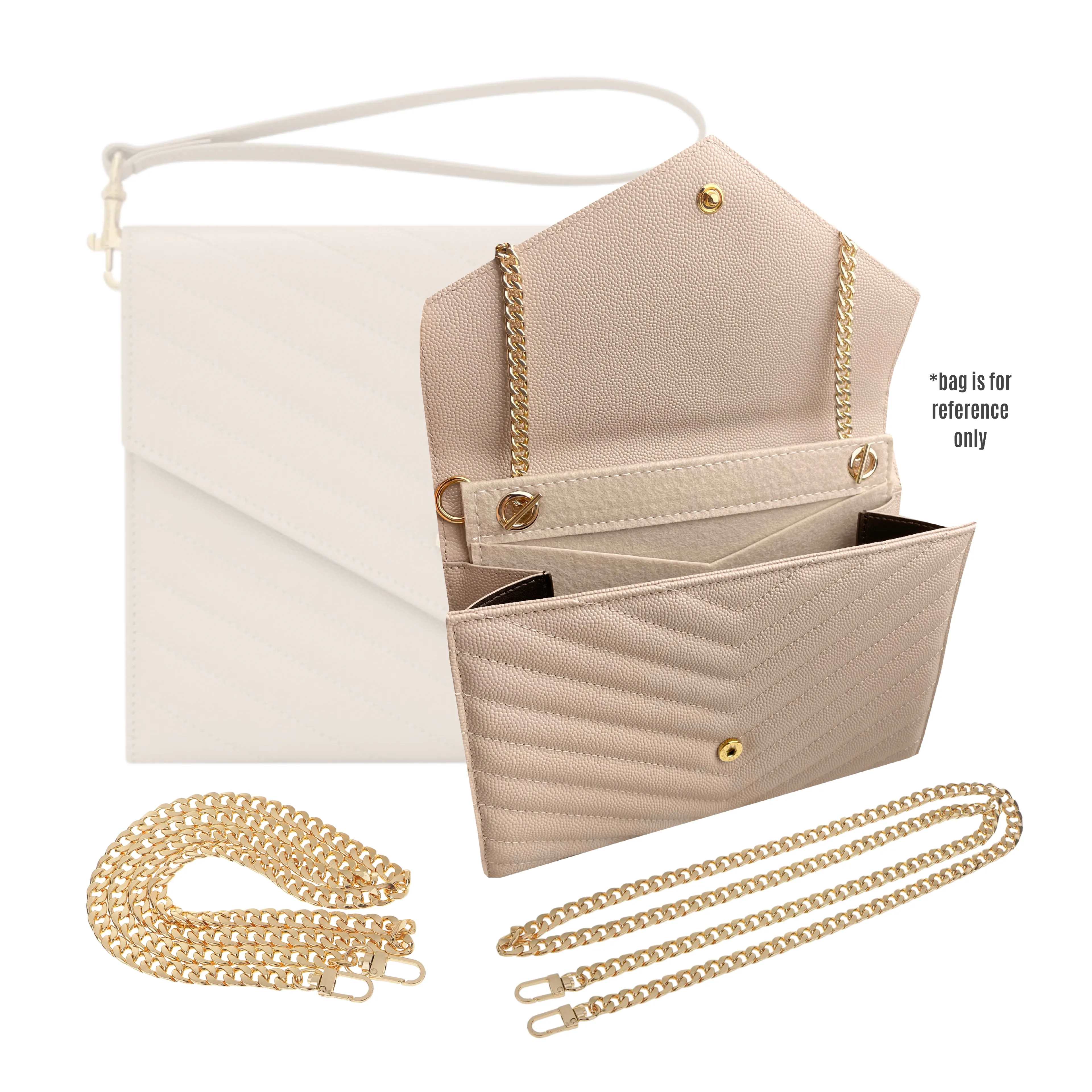 Conversion Kit for Monogram Clutch | Accessory for YSL Swing | Yves Saint Laurent Strap | Designer Purse Insert | YSL Handbag Strap | Bag Insert Organizer | YSL Swing Strap | Luxury Bag Accessory | Bag Protector”