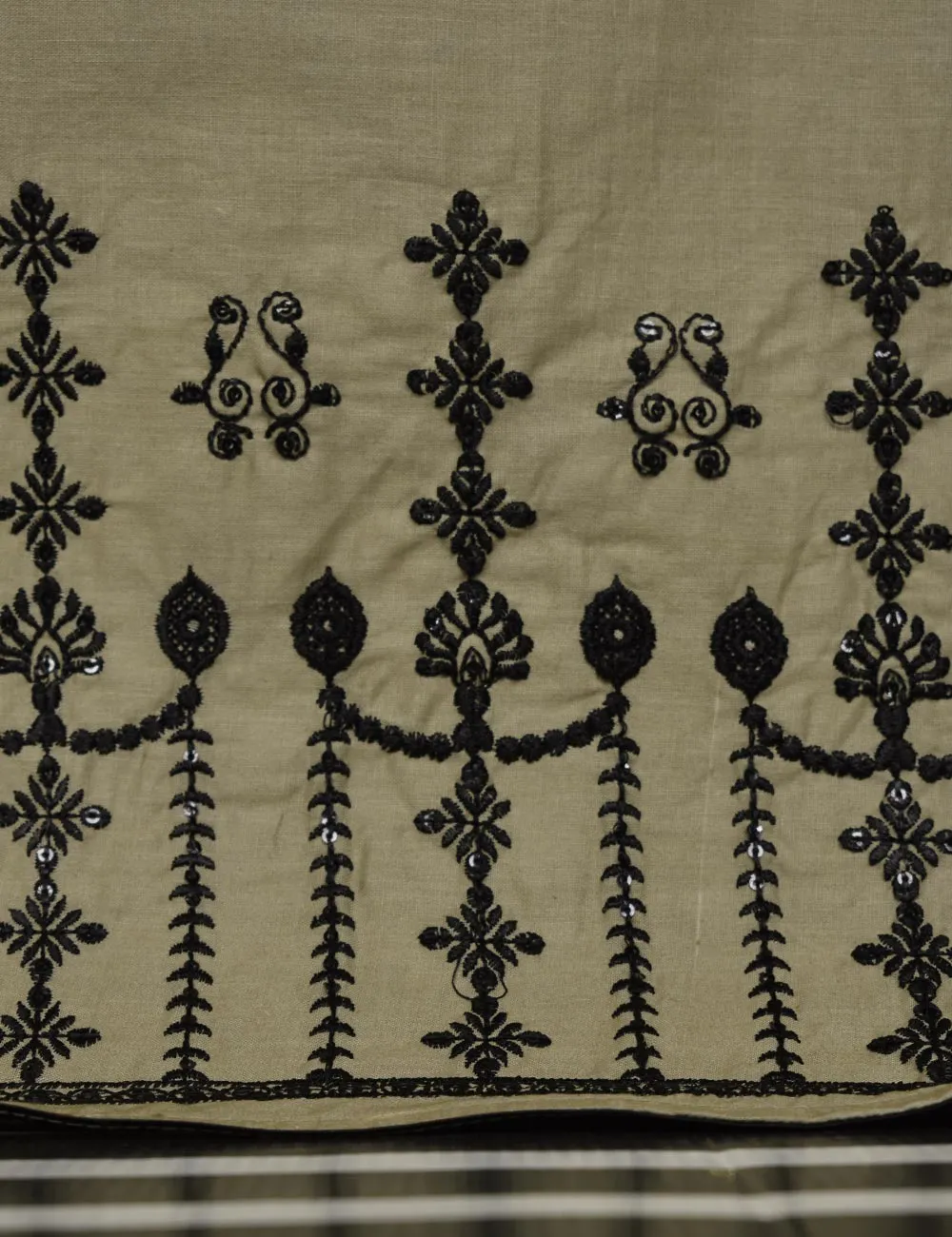 Cotton Embroidered Stitched Kurti - Abingora (T20-045-Khaki)