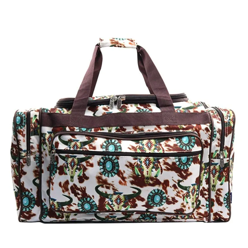 Cow Turquoise Duffle Bag