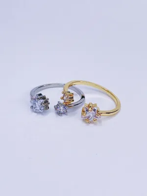 Crystal Open Star Ring