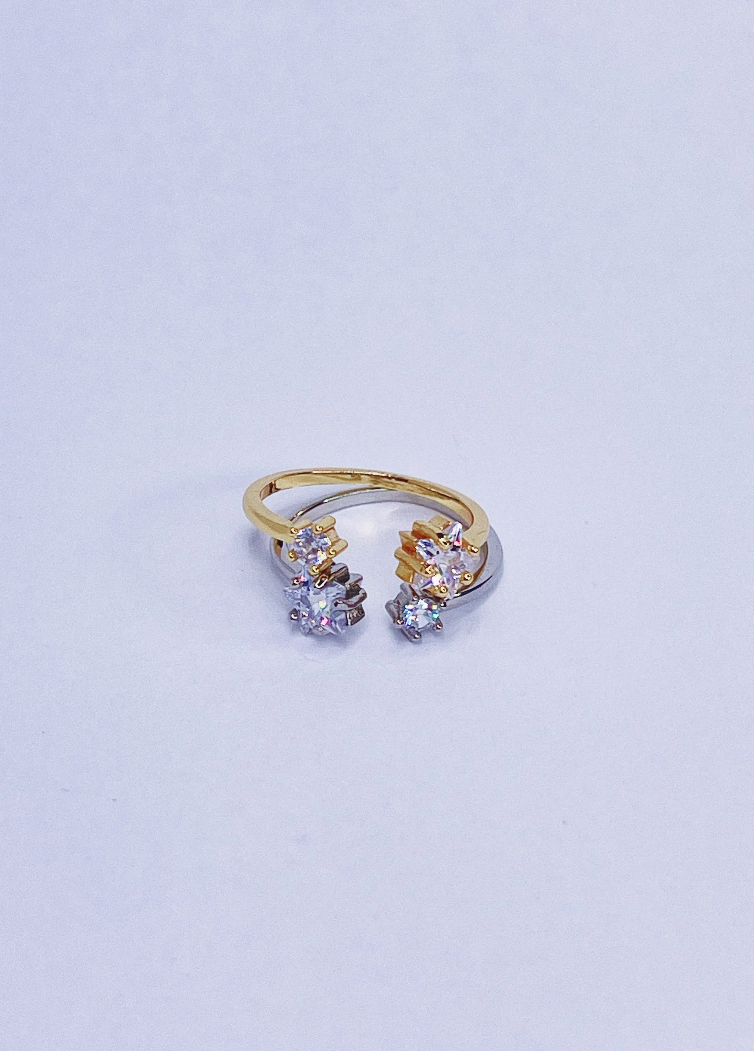 Crystal Open Star Ring