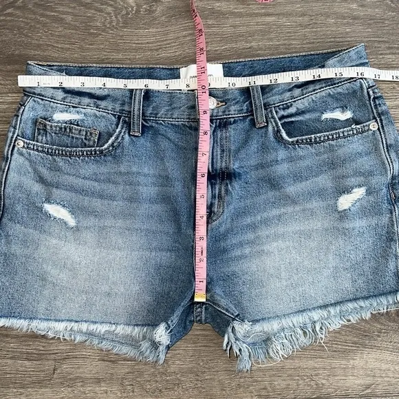 CURRENT ELLIOT The Boyfriend Shorts 2 Year Destroy Rigid Indigo Blue 29 Waist