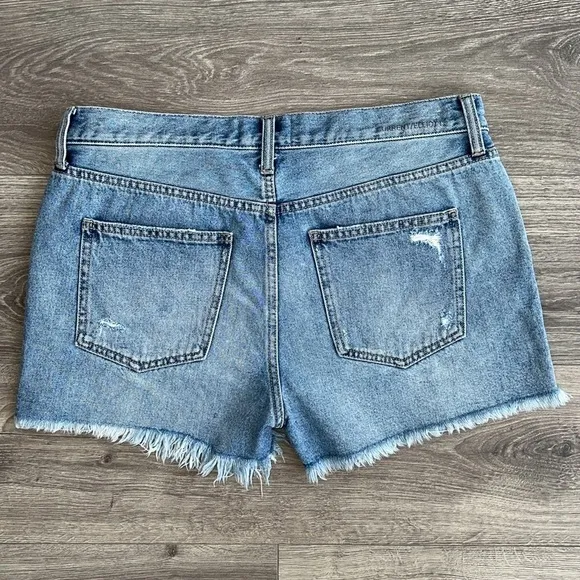 CURRENT ELLIOT The Boyfriend Shorts 2 Year Destroy Rigid Indigo Blue 29 Waist