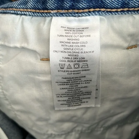 CURRENT ELLIOT The Boyfriend Shorts 2 Year Destroy Rigid Indigo Blue 29 Waist