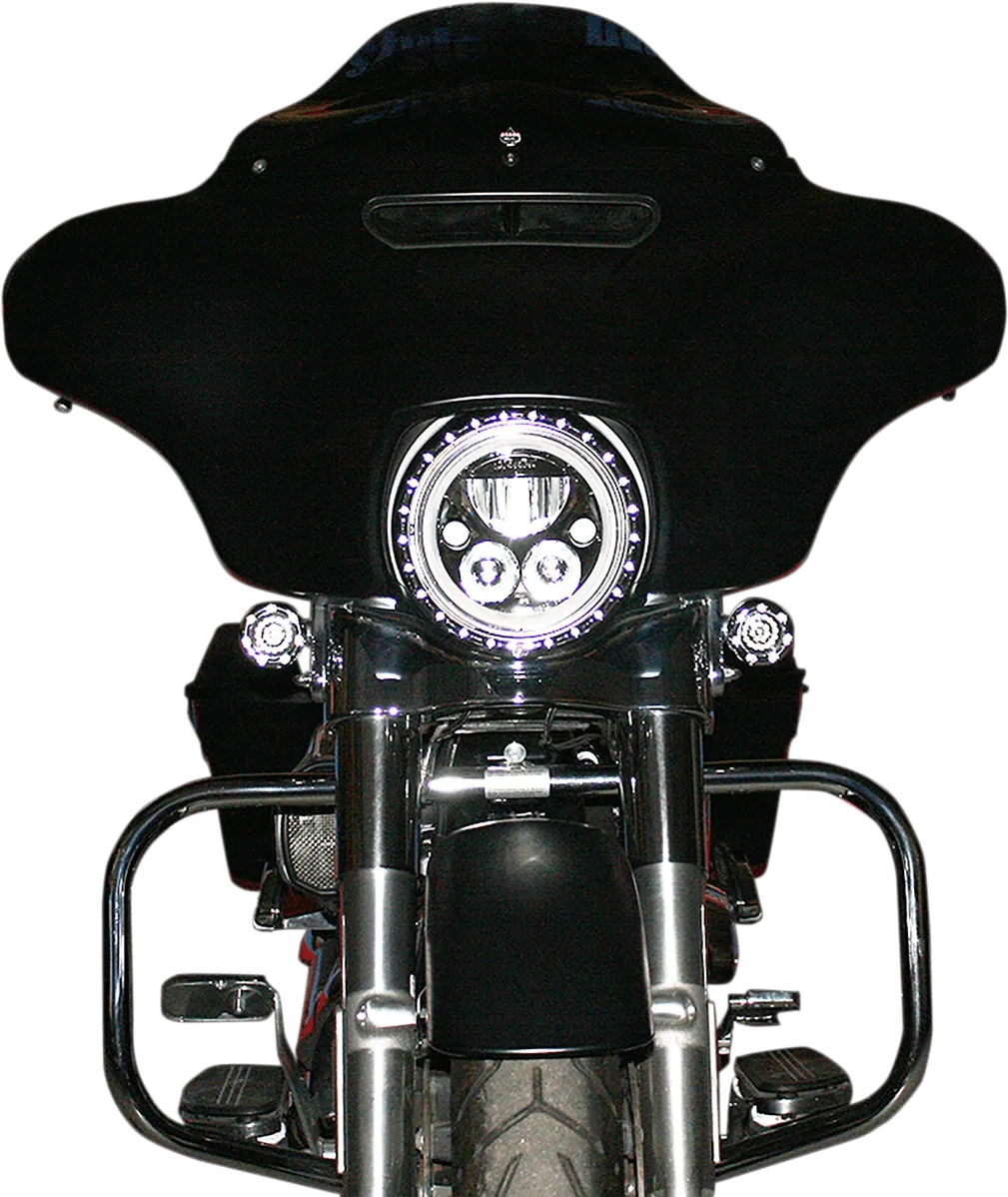 Custom Dynamics CDTB-BAT-W-C 7in. LED Halo Headlight Trim Rings with Built-In Turn Signals - Chrome/White