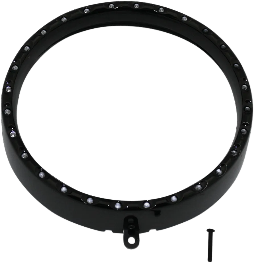 Custom Dynamics CDTB-BAT-W-C 7in. LED Halo Headlight Trim Rings with Built-In Turn Signals - Chrome/White