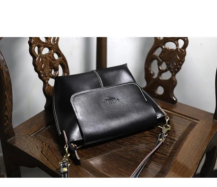 Cute Coffee LEATHER Side Bag Handmade WOMEN Coffee Crossbody BAG Phone Purse FOR WOMEN