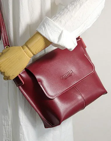 Cute Coffee LEATHER Side Bag Handmade WOMEN Coffee Crossbody BAG Phone Purse FOR WOMEN