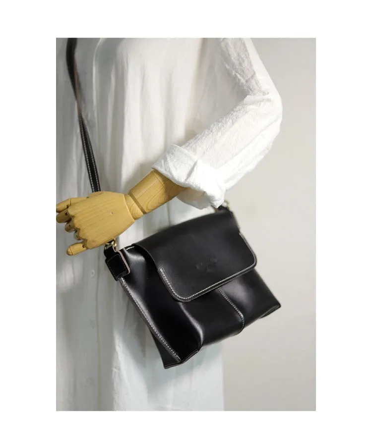 Cute Coffee LEATHER Side Bag Handmade WOMEN Coffee Crossbody BAG Phone Purse FOR WOMEN