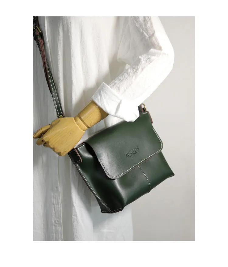 Cute Coffee LEATHER Side Bag Handmade WOMEN Coffee Crossbody BAG Phone Purse FOR WOMEN