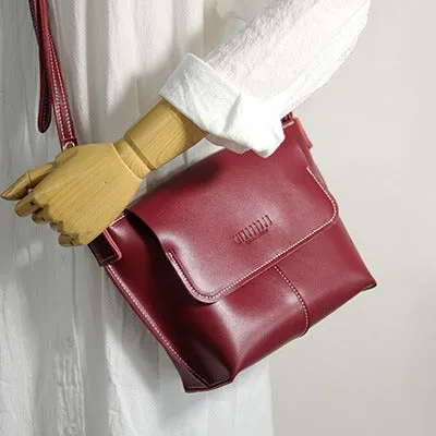 Cute Coffee LEATHER Side Bag Handmade WOMEN Coffee Crossbody BAG Phone Purse FOR WOMEN