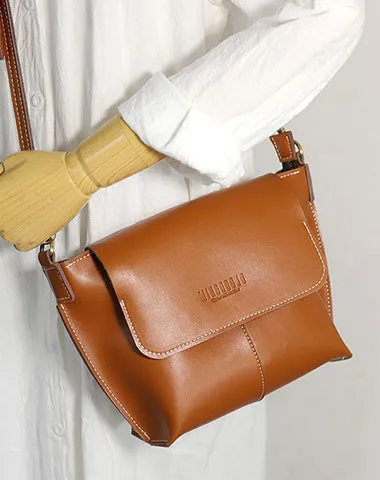 Cute Coffee LEATHER Side Bag Handmade WOMEN Coffee Crossbody BAG Phone Purse FOR WOMEN