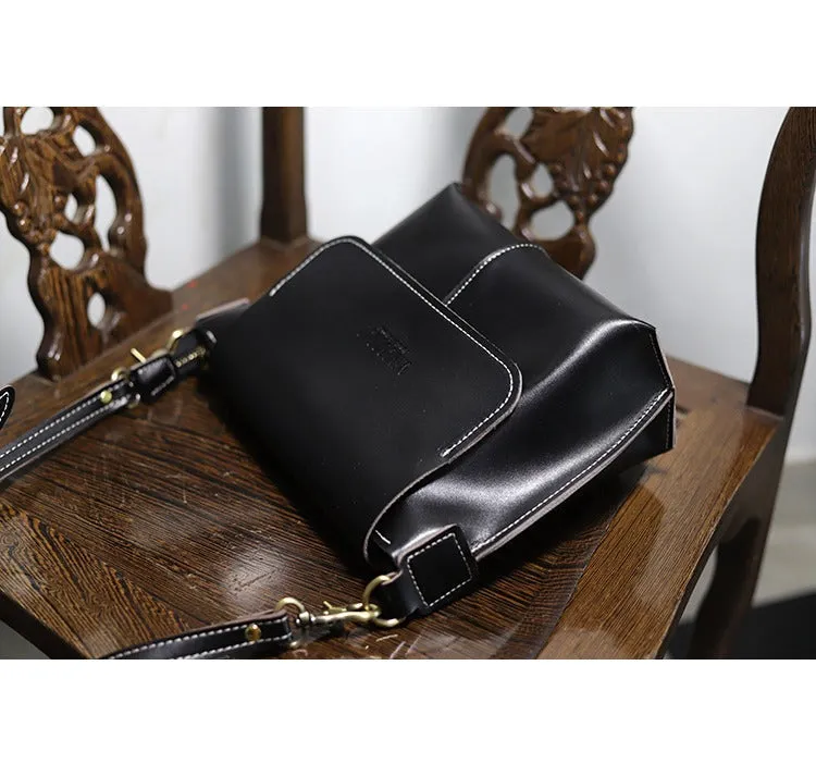 Cute Coffee LEATHER Side Bag Handmade WOMEN Coffee Crossbody BAG Phone Purse FOR WOMEN