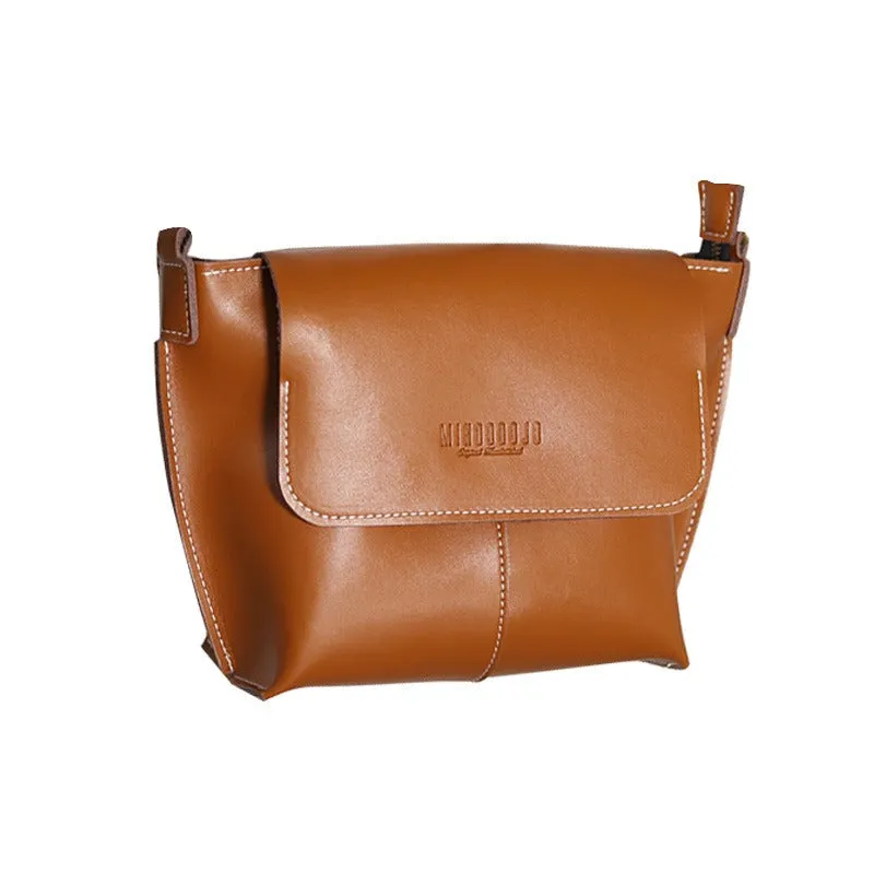 Cute Coffee LEATHER Side Bag Handmade WOMEN Coffee Crossbody BAG Phone Purse FOR WOMEN
