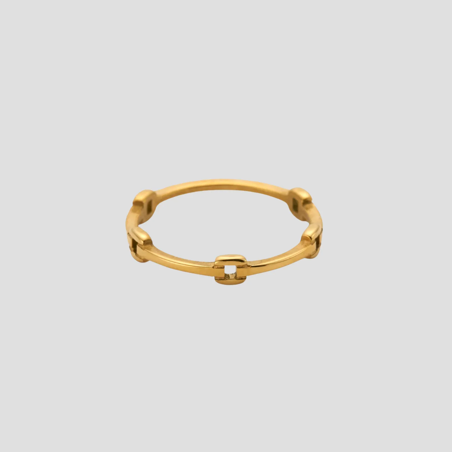 Dainty Minimal 18k Gold Link Ring
