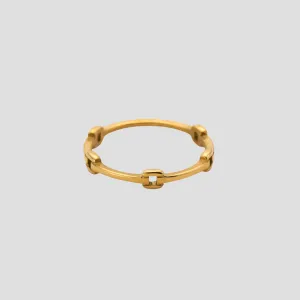 Dainty Minimal 18k Gold Link Ring