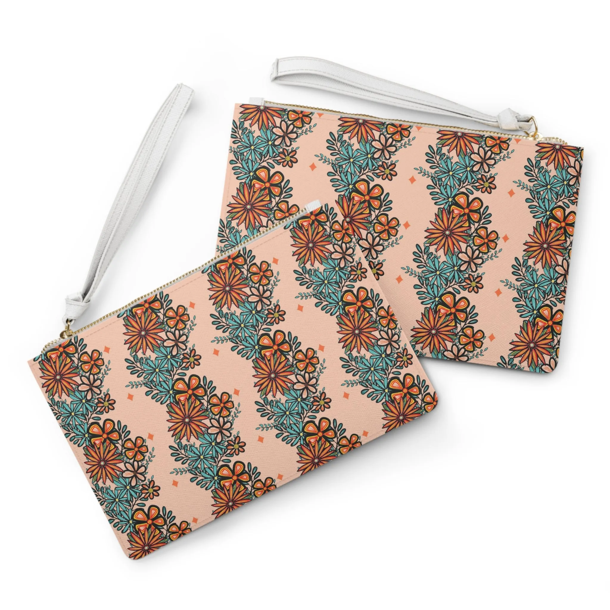 Daisy Bouquet Stripes Clutch Bag