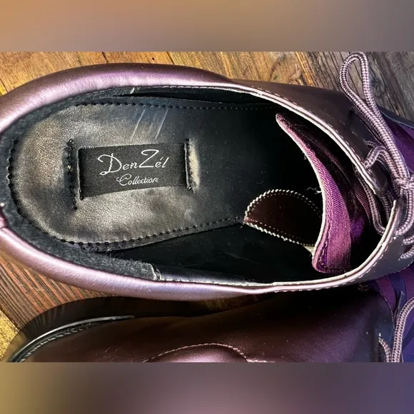 Den Zel Collection Boys Plum/Purple Lace-up Dress Shoe (MB1)