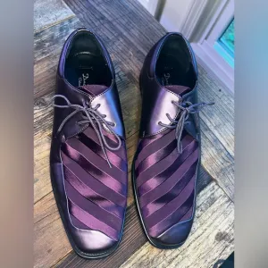Den Zel Collection Boys Plum/Purple Lace-up Dress Shoe (MB1)