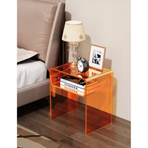 Devontre Acrylic End Table 2-Tier Home Décor Ivy Bronx Color: Orange