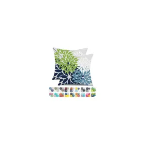 DFXSZ Outdoor Throw Pillow Covers 18x18 Inch Set of 2 Waterproof Spring Summer Geometric Elegant Blue Green Outdoor Pillow Covers for Patio Funiture Garden Couch 158Y18