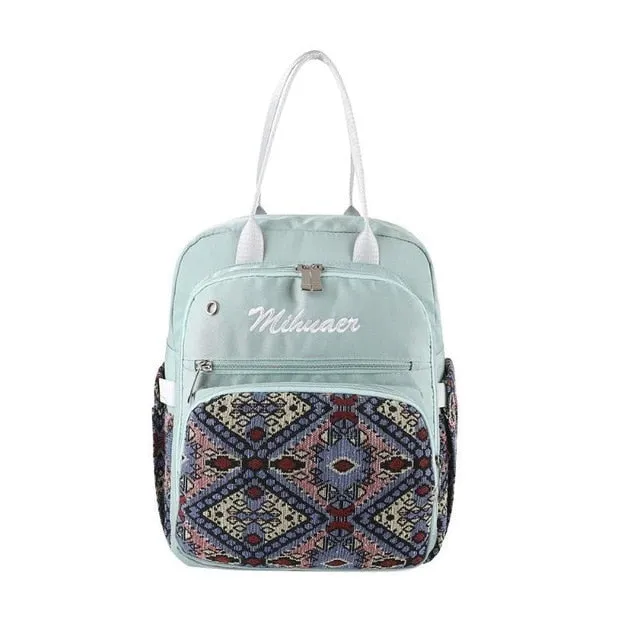 Diaper Nappy Women Intelligent Print Bag Bag Massive price drop Handbag Mummy Women Baby Travel Backpack Ethnic Multifunction Bag Storage Nursing Floral