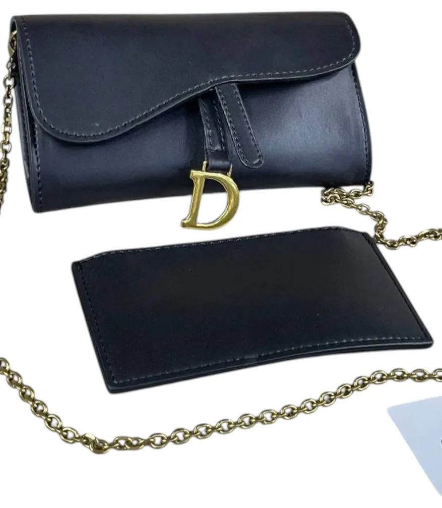 Dior Saddle Chain Wallet & Pouch