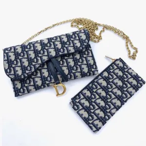 Dior Saddle Chain Wallet & Pouch