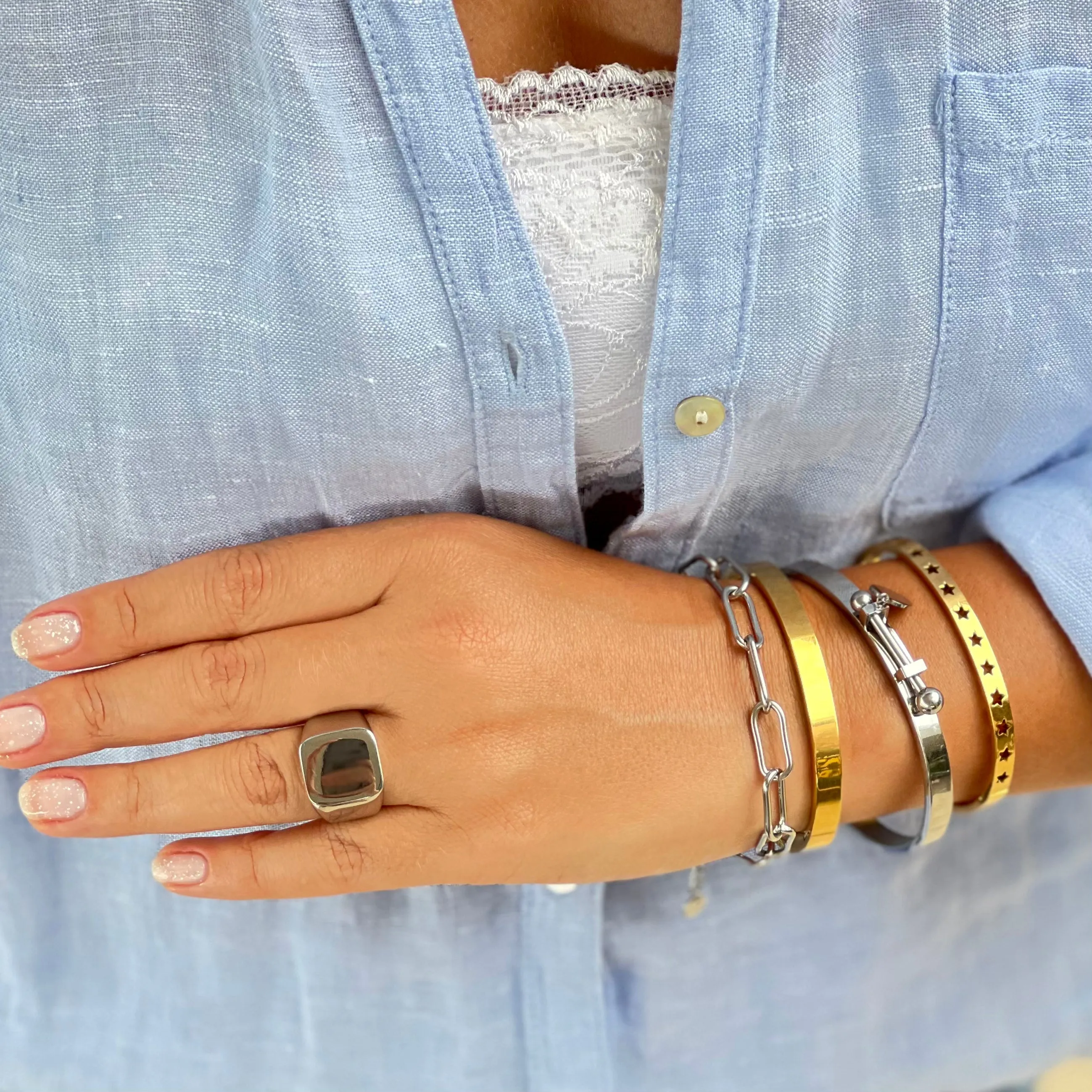 Disc Silver Ring